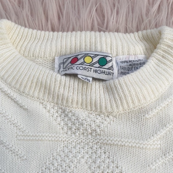 Vintage Pacific Coast Highway Crew Knit Sweater - Ivory - Picture 2 of 2